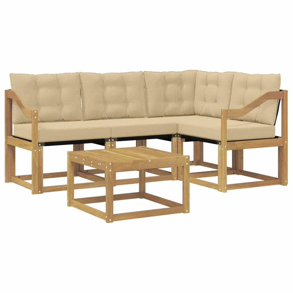 Set di divani da esterno 5 pz Bianco e Beige 3389463