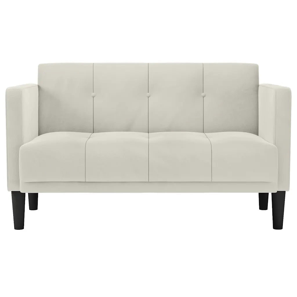 Divano | Divano da soggiorno | Sofa Divanetto Crema 111 cm in Velluto