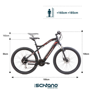 F.lli Schiano Braver, Bici Elettrica Mountain Bike 27.5 Inches per Adulti, 36V 11.6Ah Batteria Rimovibile, Motore 250W 5