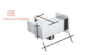 Supporto doccia direzionale, squadrato