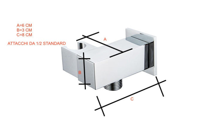 Supporto doccia direzionale, squadrato