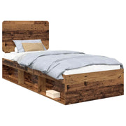 Letto singolo | Letto per adulti | Struttura del letto Legno vecchio 90 x 200 cm Pino massello
