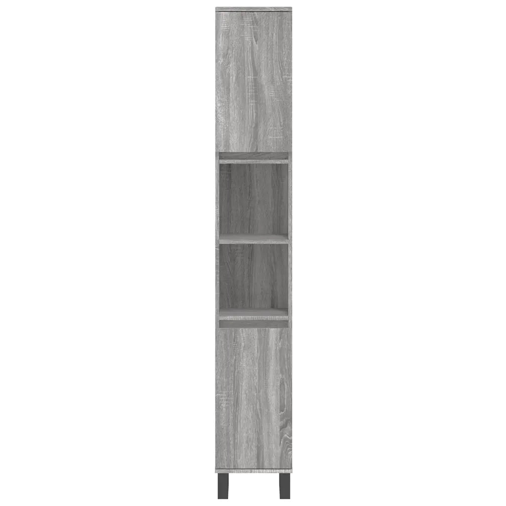 Set Mobili da Bagno 3 pz Grigio Sonoma in Legno Multistrato 3190235