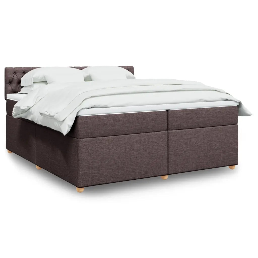 Giroletto a Molle con Materasso Marrone Scuro 200x200cm Tessuto 3286797