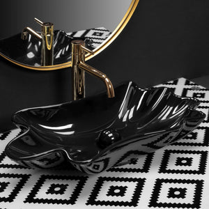 Lavabo Da Appoggio Rea Sea Black + Tappo Click-clack