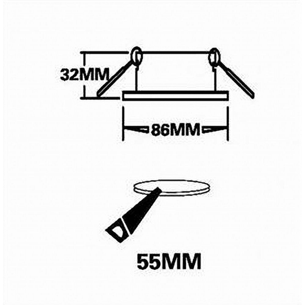 Trade Shop - Portafaretto Ad Incasso Fisso Supporto Tondo Per Faretti Lampada In Alluminio P32 - Nero