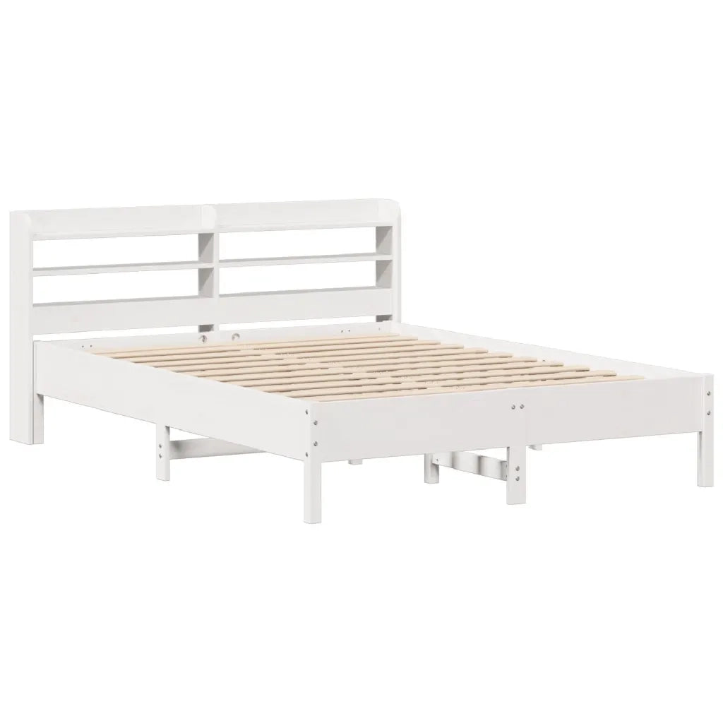 Letto senza Materasso Bianco 160x200 cm Legno Massello di Pino