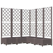 Fioriera rialzata per piante fiori patio giardino con traliccio 120 x 120 x 121,5 cm PP marrone 02_0038224