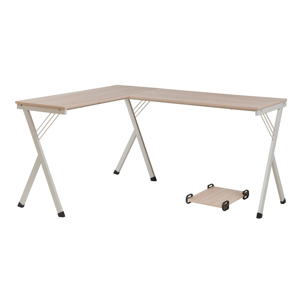 Scrivania Angolare Tarielarg con Supporto per Computer 158x120x75 cm Effetto Rovere [en.casa]