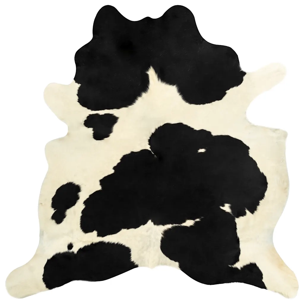 Tappeto del soggiorno | Tappeto in Vera Pelle Bovina Nero e Bianco 180x220 cm