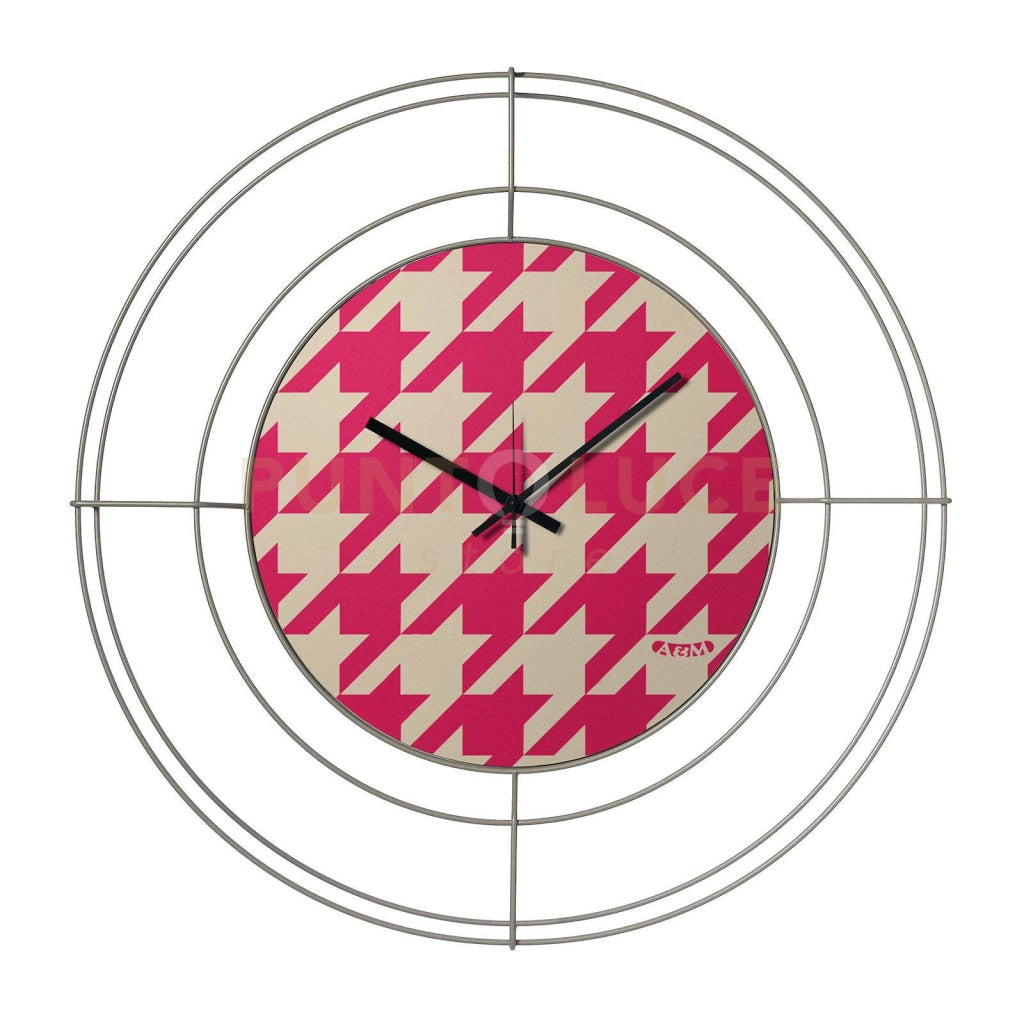 orologio nudo piccolo pied de poule magenta Sabbia ,pied de poule magenta in Ferro Diametro59cm