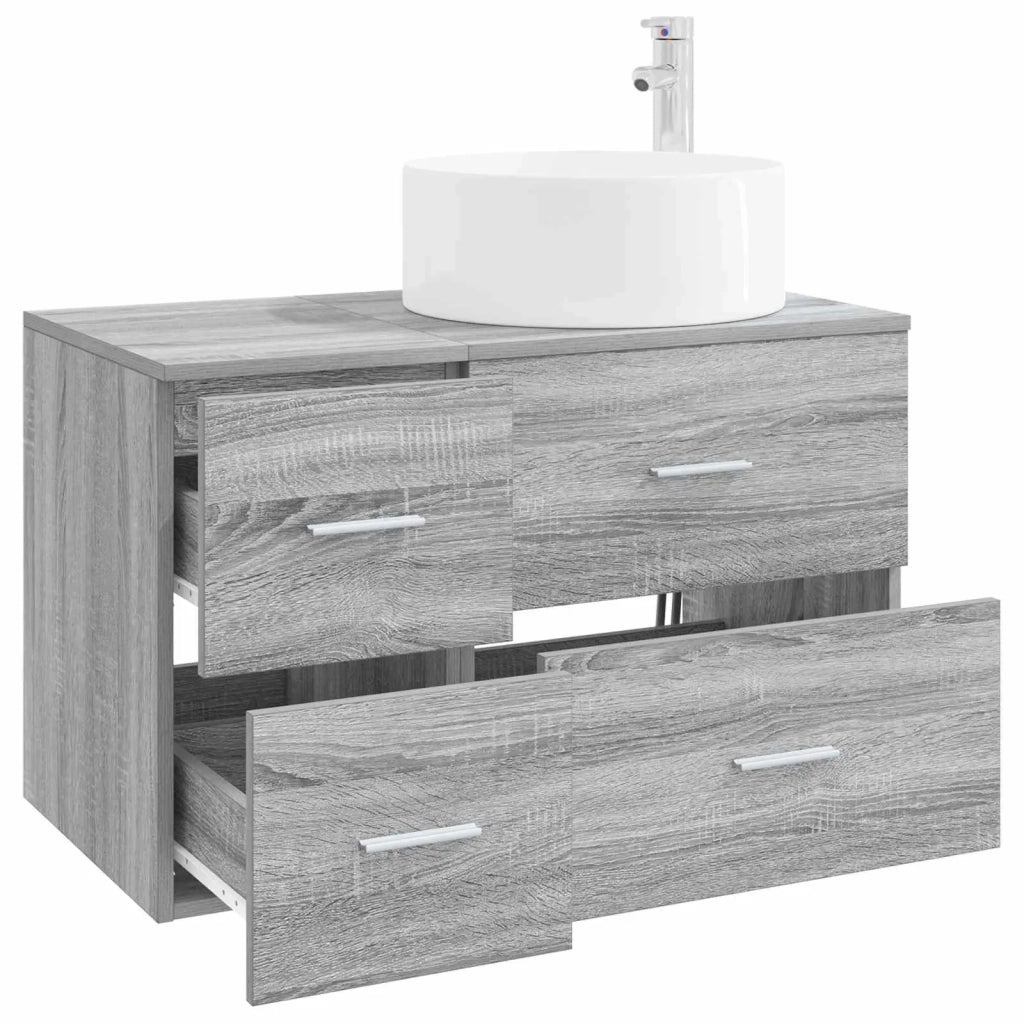 Set di mobili per il bagno 2 pz Sonoma grigio 3404013