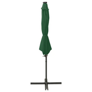 Ombrello | Parasolne a Sbalzo con Palo e Luci a LED Verde 300 cm