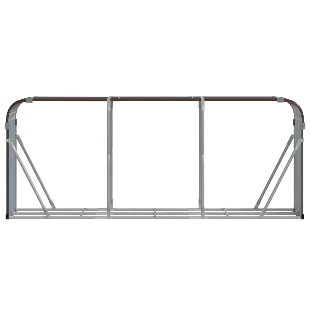 Portalegna 234 x 45 x 100 cm acciaio zincato marrone 02_0043767