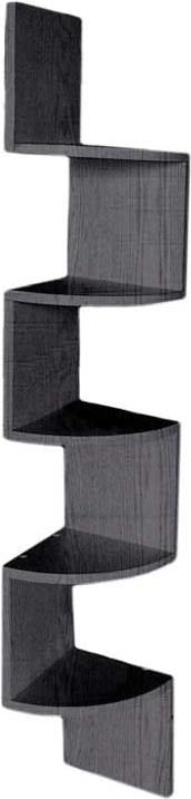 MENSOLA ANGOLARE IN LEGNO CON 4 RIPIANI 19X19X123 CM COLORE WENGÈ