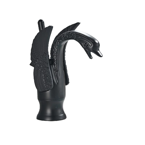 ADRIAN | Rubinetteria da bagno di design in acciaio inox con effetto cigno per lavabo lussuoso nero opaco ristorazione | miscelatore bagno 2 attacchi