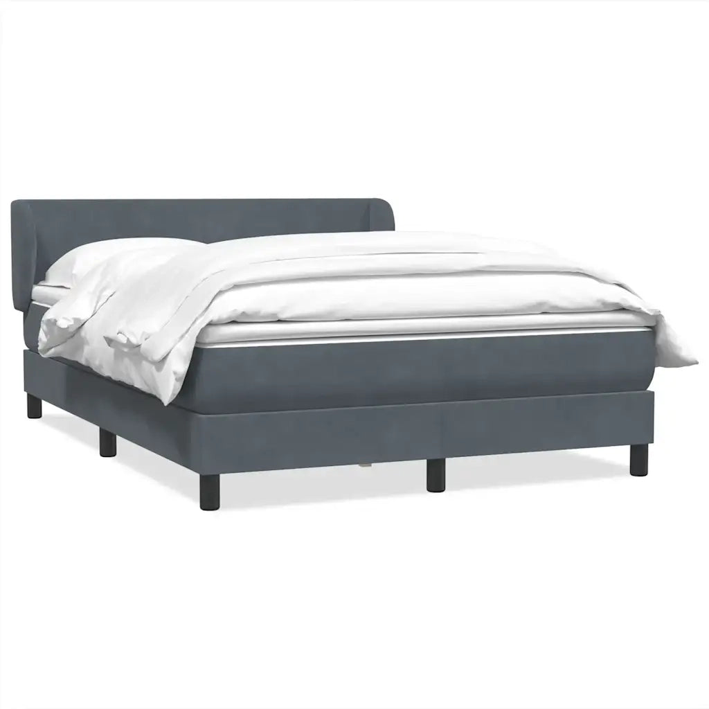 Giroletto a Molle con Materasso Grigio Scuro 160x210 cm Velluto 3317362