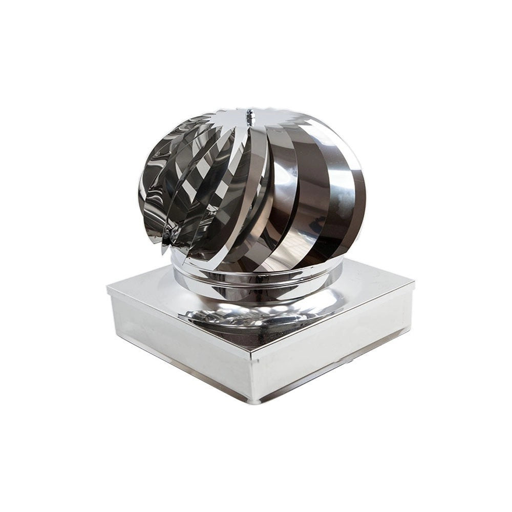 Fumaiolo da 32x52cm base rettangolare tipo radiante eolico inox aisi 304