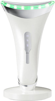 Apparecchio per massaggi facciali – 45°C di calore + EMS + 3 LED microcorrente – sollevamento del collo massaggi oculari – antirughe antinvecchiamento idratante per la pelle