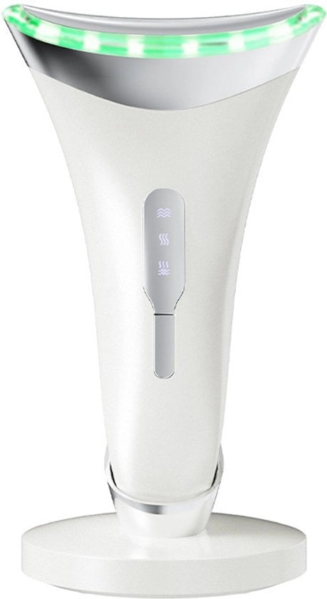 Apparecchio per massaggi facciali – 45°C di calore + EMS + 3 LED microcorrente – sollevamento del collo massaggi oculari – antirughe antinvecchiamento idratante per la pelle