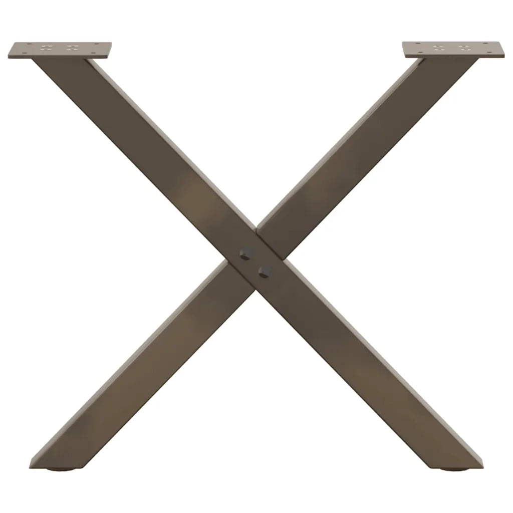 Gambe per Tavolino da CaffÃ¨ a Forma di X 2 pz Acciaio Naturale 50x(42-43) cm Acciaio