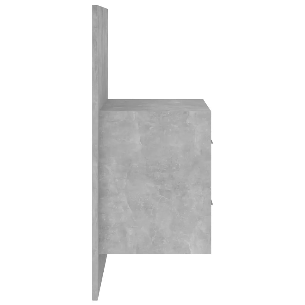 Comodino a Muro-Tavolino da notte sospeso Grigio Cemento 968512