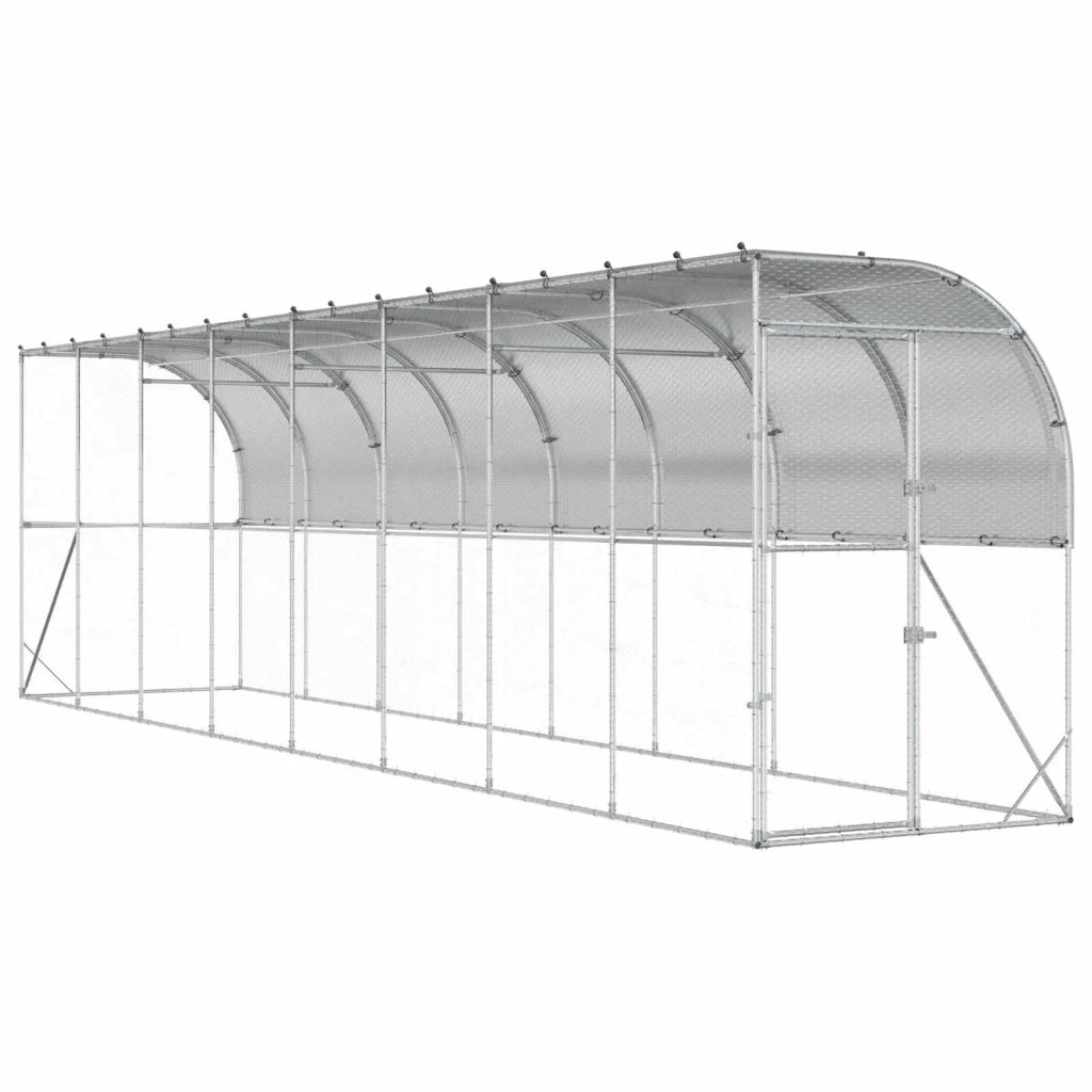 Gabbia per Polli Contro il Muro Argento 600 x 150 x 215 cm 3434723