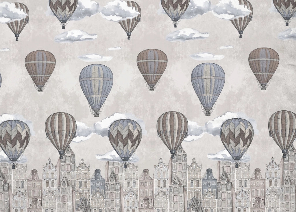 Telo Arredo Multiuso Linea Pensieri Delicati In Cotone Disegno Volare Beige - Matrimoniale - Beige