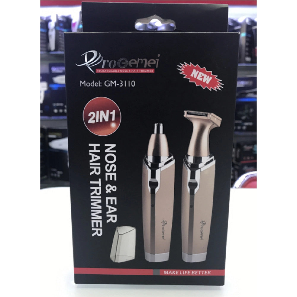 Trade Shop - Trimmer Rifinitore A Batteria Gm-3110 Rasoio Capelli Naso Ricaricabile 2 In 1 -