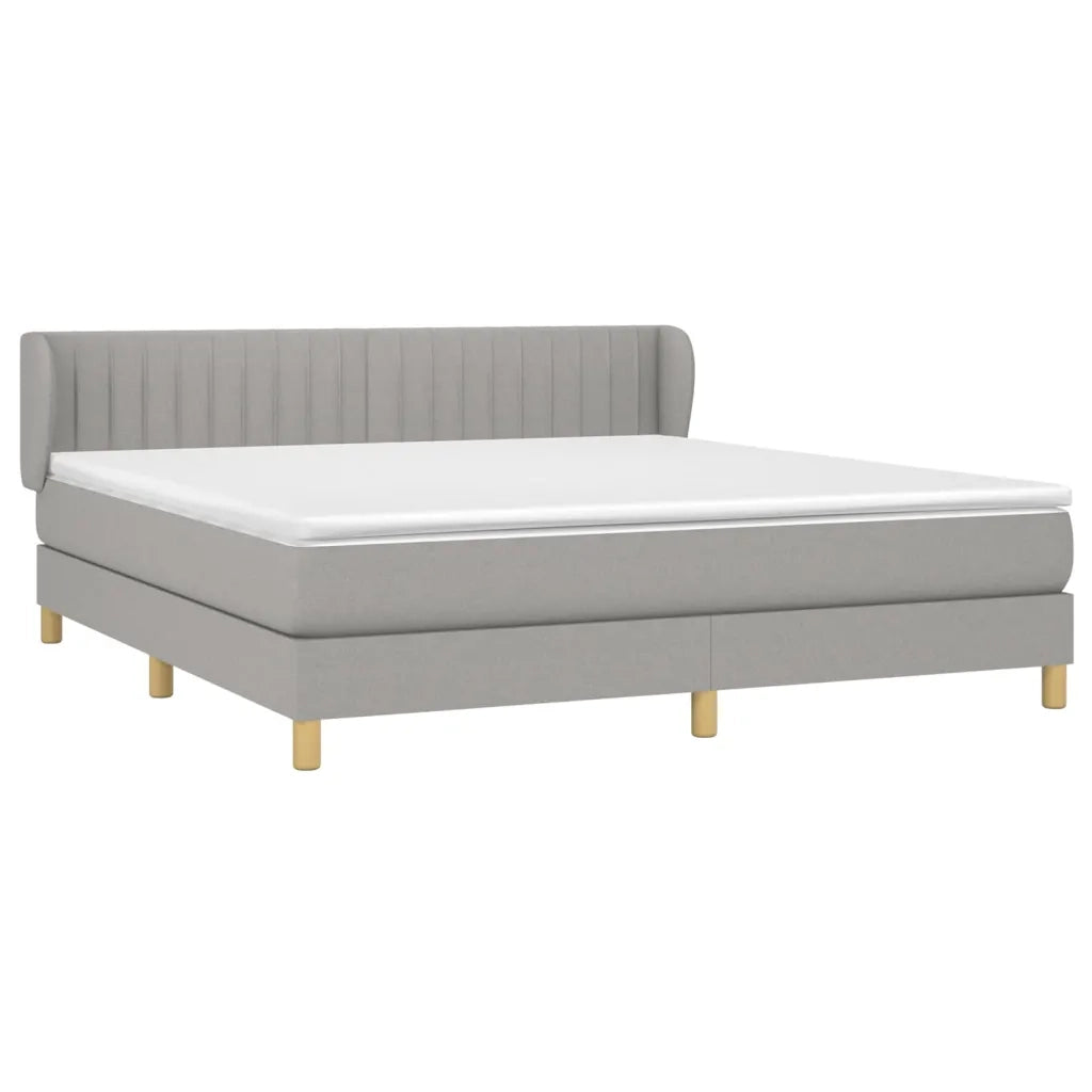 Giroletto a Molle con Materasso Grigio Chiaro180x200 cm Tessuto 3126981