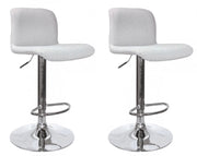 Set 2 Sgabelli Bar 41x46x86/107 cm in Poliestere Rafael Cromo-Grigio Chiaro