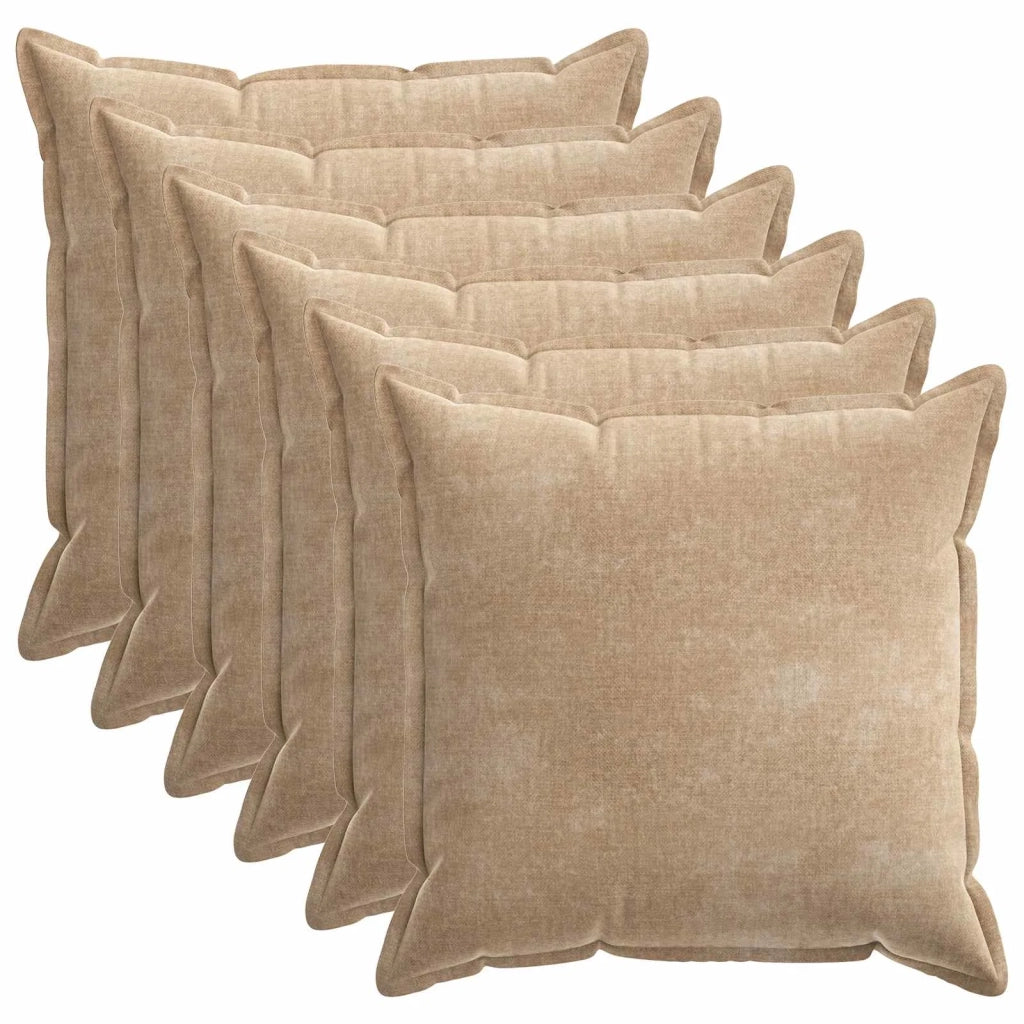 Federa 6 pz HOUTEN Tortora 80 x 80 cm Tessuto Chenille 921690