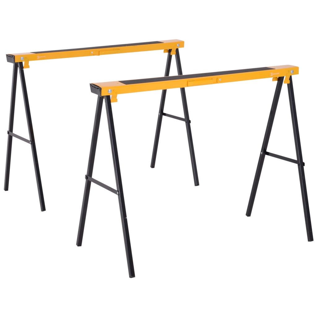 EasyComfort Set 2 Pezzi Cavalletti da Lavoro Pieghevoli e Portatili, Piano di Lavoro in Gomma Antiscivolo, Carico Max. 250kg