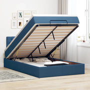 Pouf Letto con Materasso Blu 120x200 cm in Tessuto 3311538
