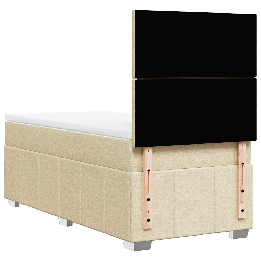 Giroletto a Molle con Materasso Crema 90x200 cm inTessuto