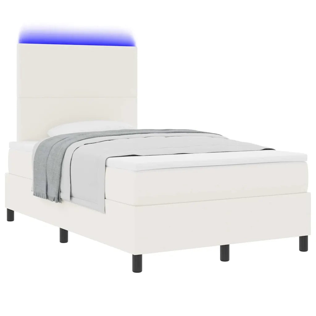 Letto a Sorgente LED con testiera Crema e Bianco 120 x 200 cm 3337641
