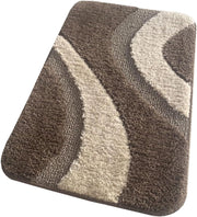 Tappeto Bagno 50x110 cm Scendiletto Antiscivolo Shaggy 3D Moderno Assorbente Marrone