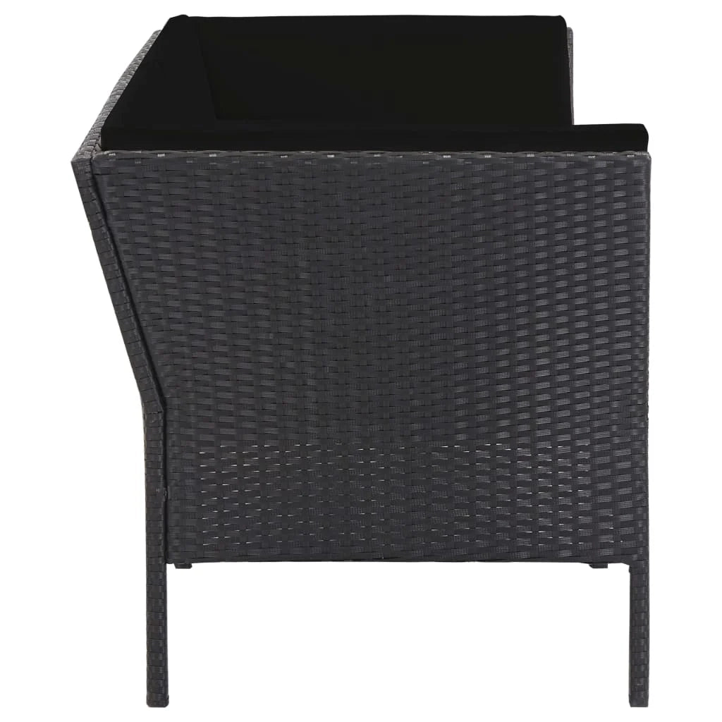 Set mobili da giardino set da esterno 6 pezzi con cuscini in polyrattan nero 02_0016918