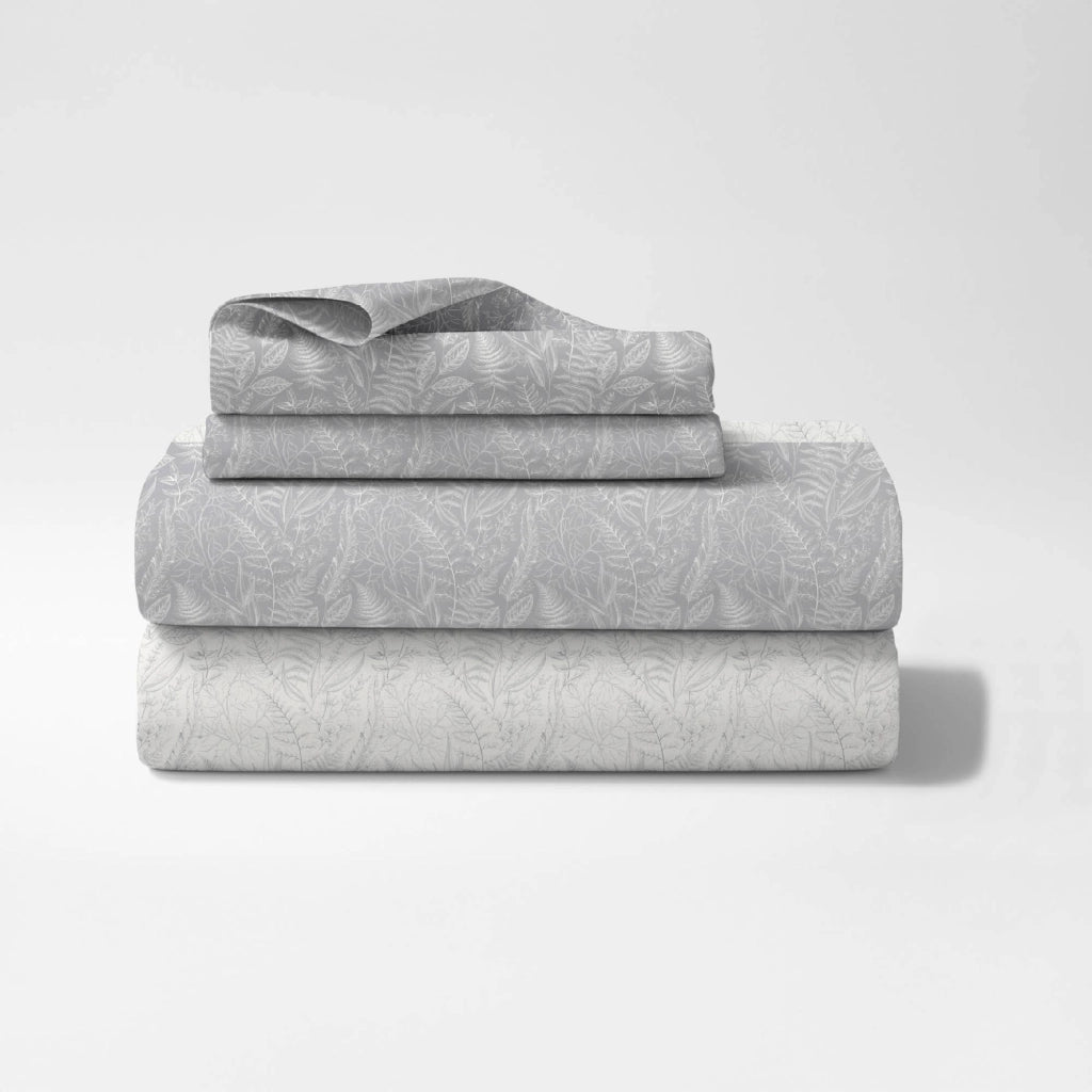 Completo Lenzuola Matrimoniale In Cotone Lenzuolo Sotto Sopra 2 Federe Certificato Oekotex Parure Letto Disegni Moderni Biancheria Di Alta Qualità FelceGrigio