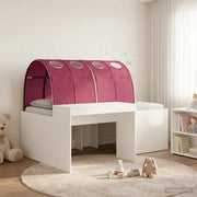 Letto con Tunnel 3 pcs Bianco e Rosso Legno multistrato