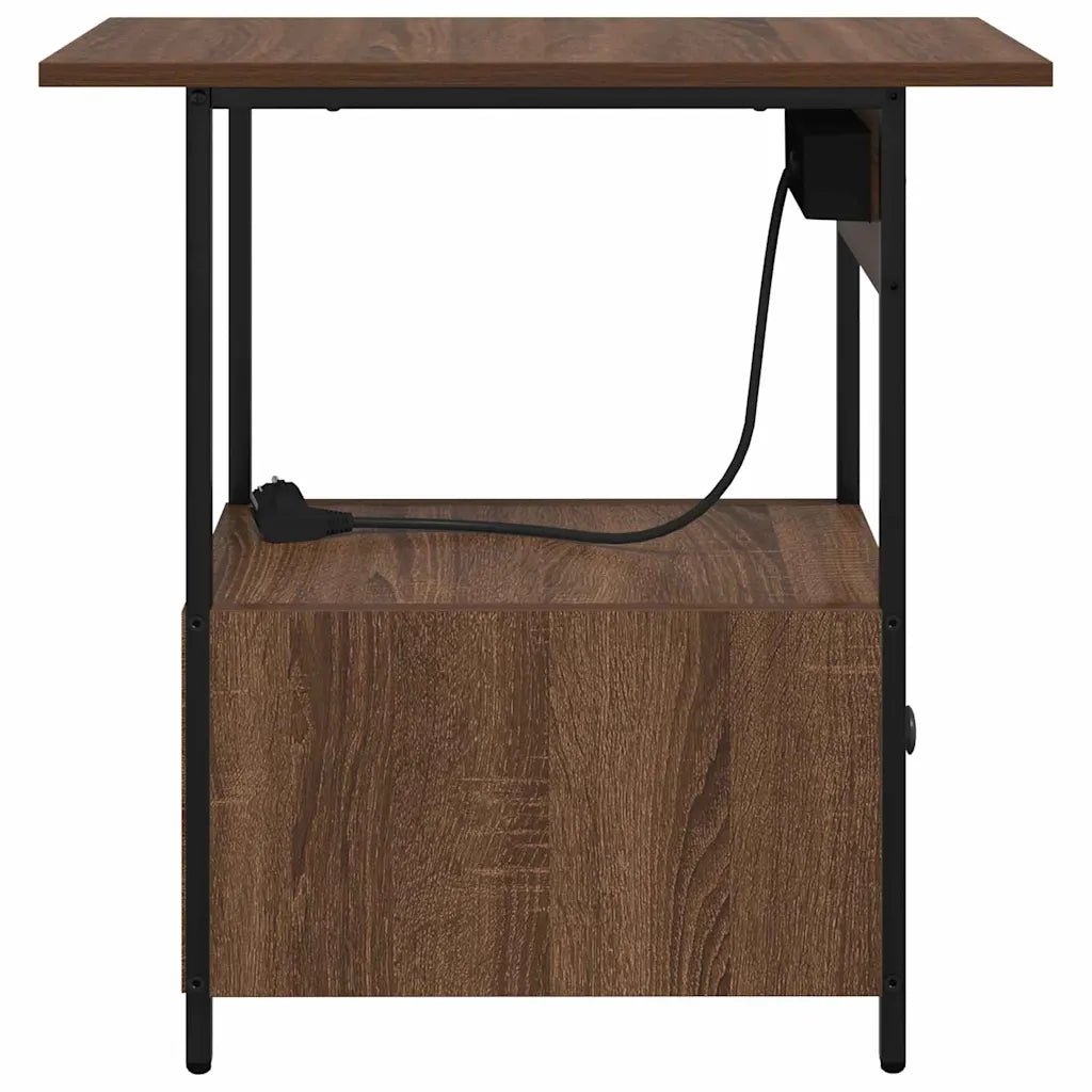 Comodino | Armadio da Notte | Mobiletto da notte con cassetto Rovere Marrone 60 x 30 x 61 cm