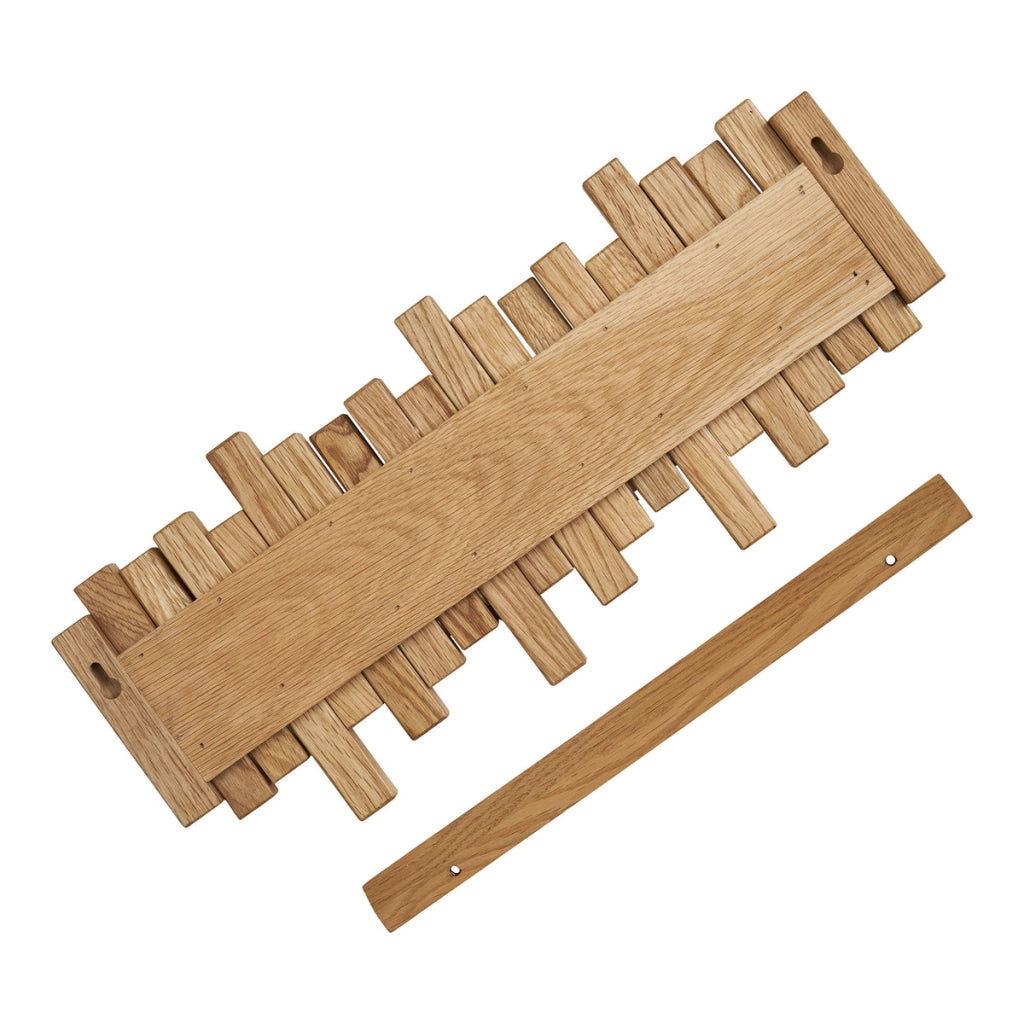 Appendiabiti da parete Caltra in rovere FSC — design scultura