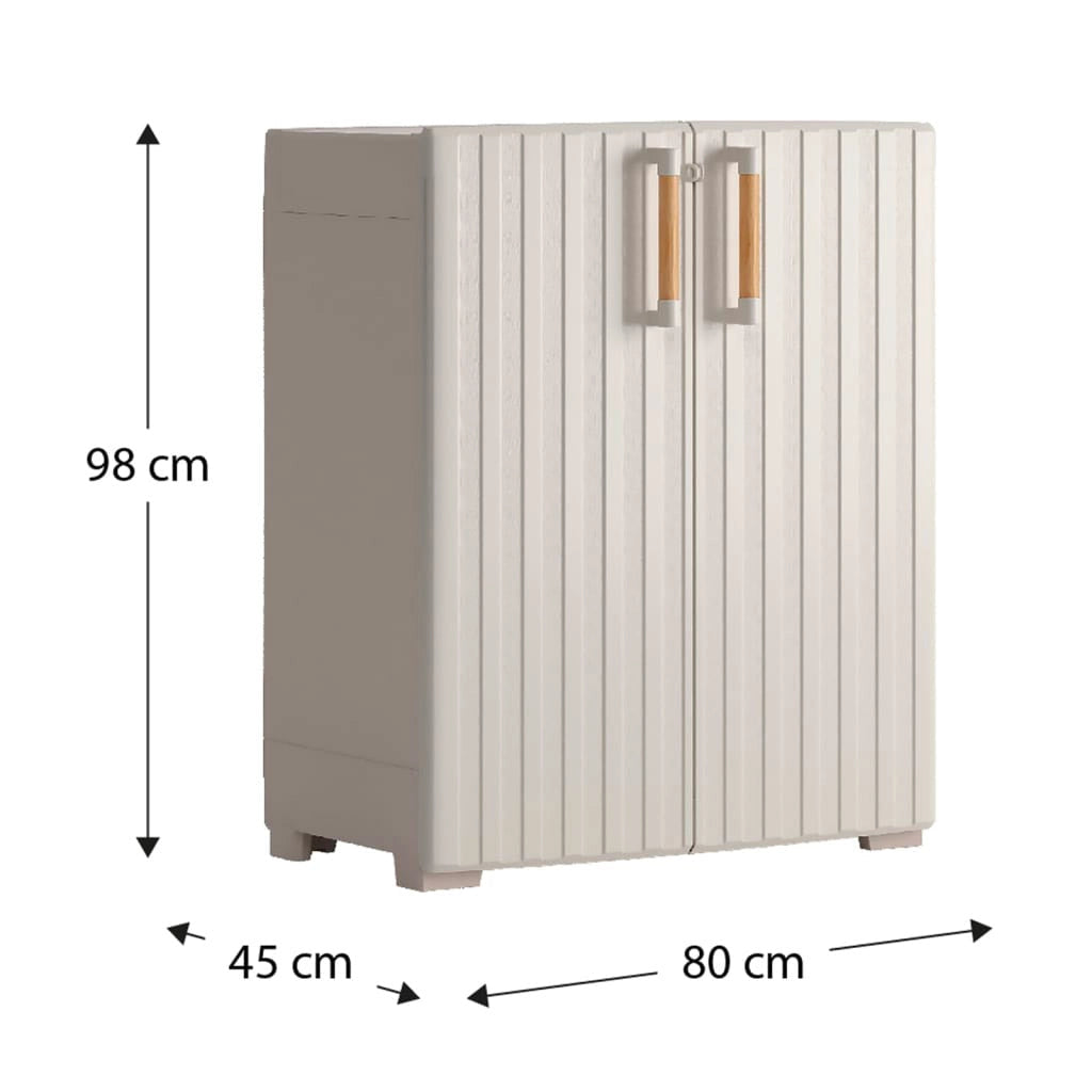 Armadio da Esterno 1 Ripiano 80x45x98H cm in Plastica Keter Groove Basso Sabbia/Beige