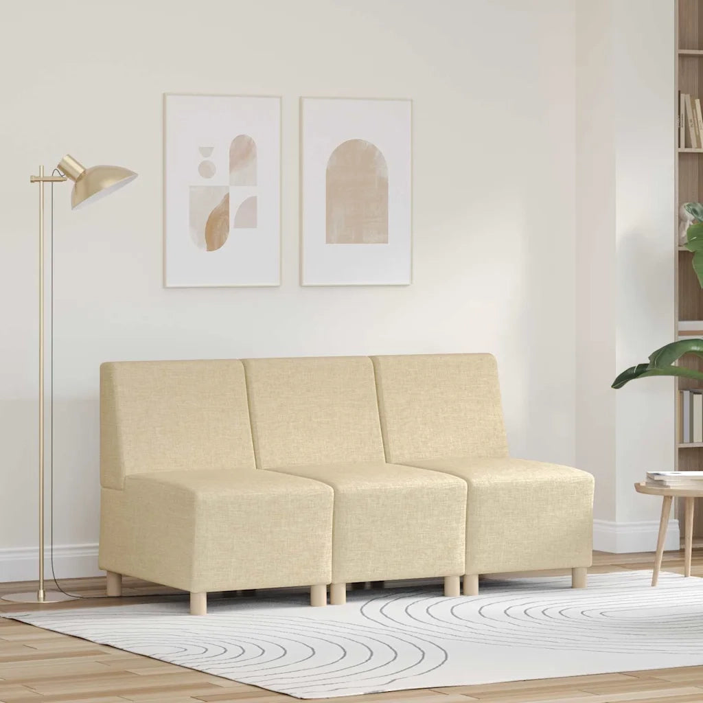 Unità di Divano Modulare Senza Braccioli 3 pcs Crema 3399799