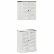 Set di mobili per il Bagno | Armadio da bagno 2 pz Bianco e Bianco Antico