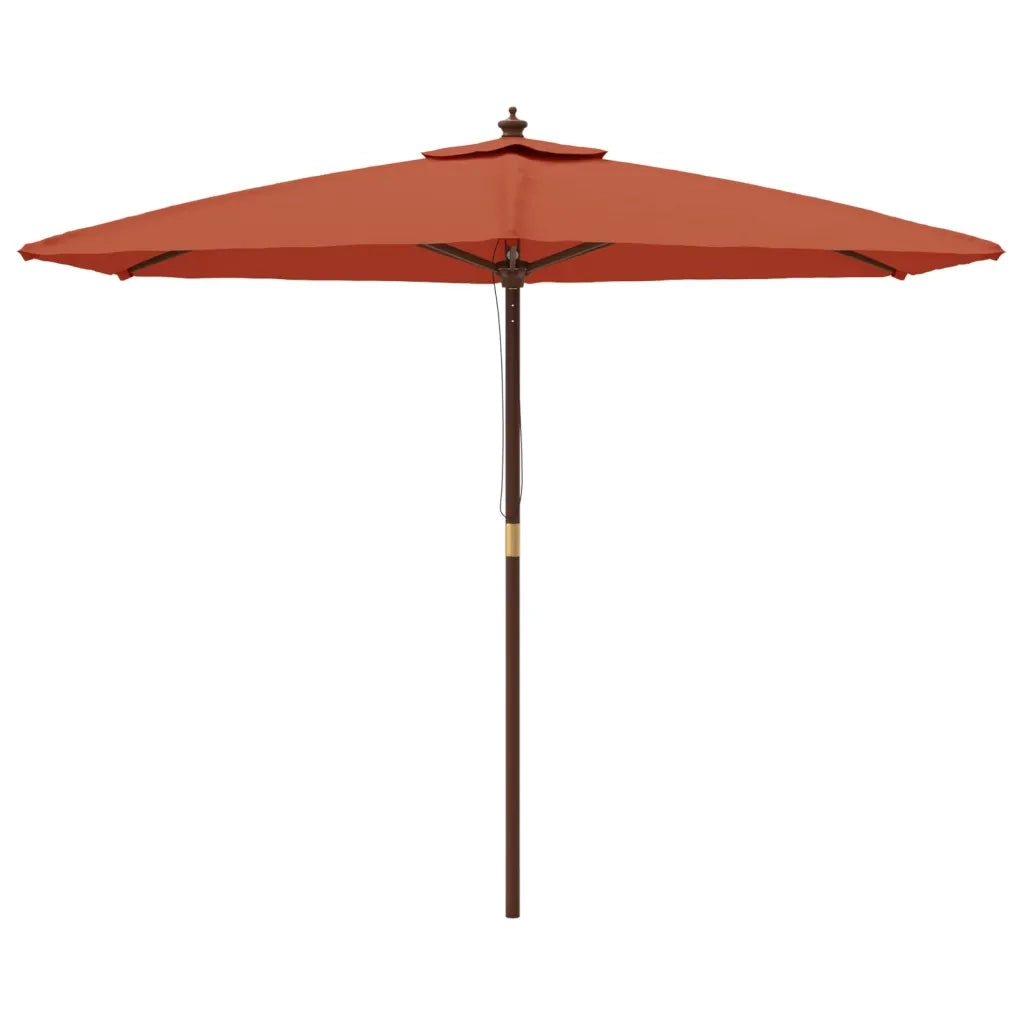 Ombrellone da Giardino-Ombrello da Balcone con Palo in Legno Terracotta 299x240 cm