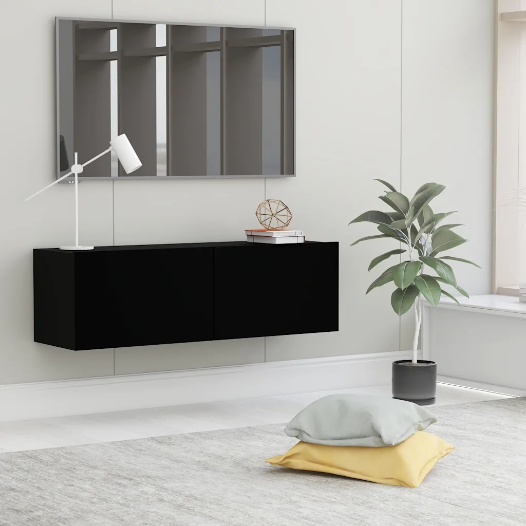 Mobile Porta TV Nero 100x30x30 cm in Legno Multistrato 801482