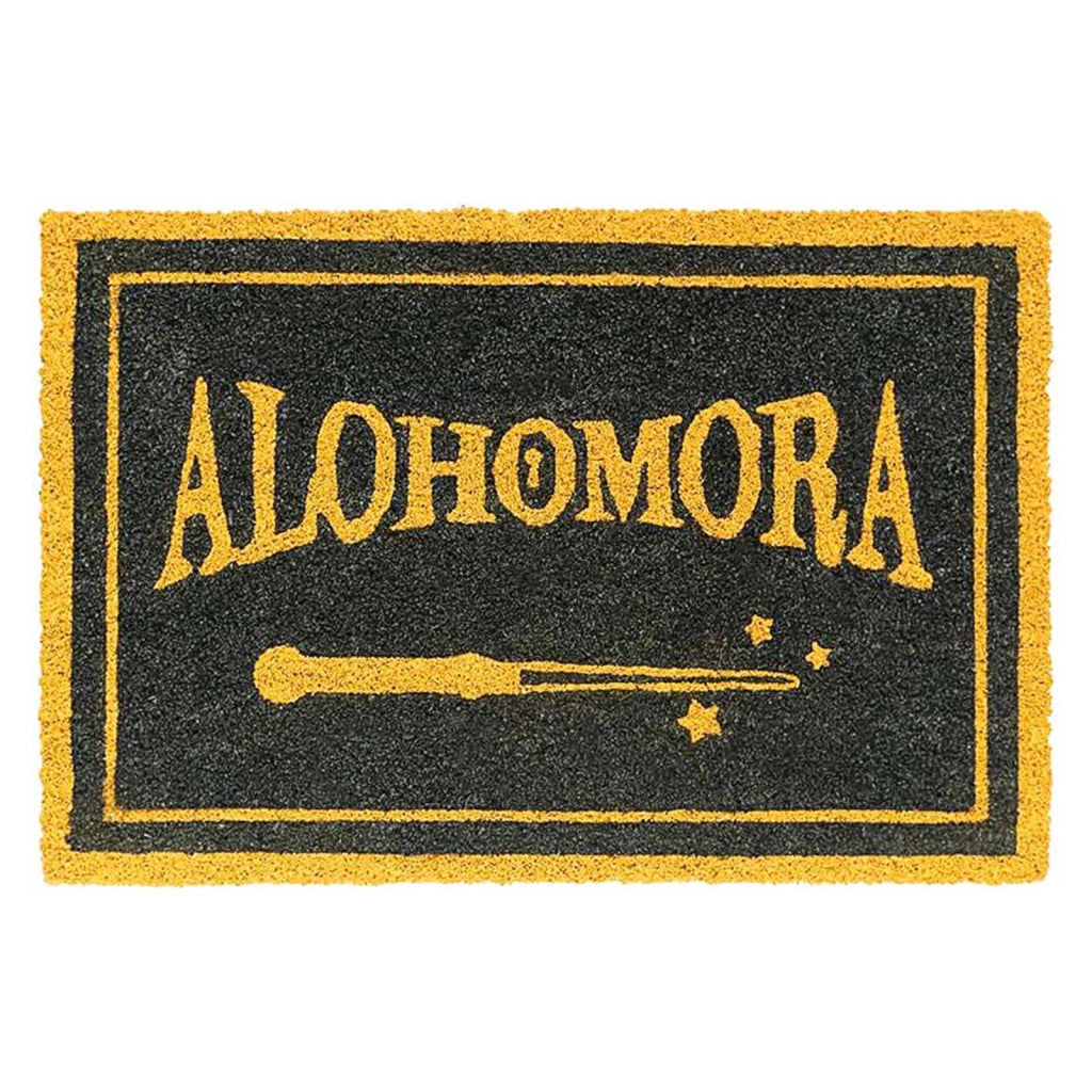 Zerbinetto Alohomora Motivo Bacchetta Magica 40x60cm Antiscivolo Nero / Giallo Harry Potter