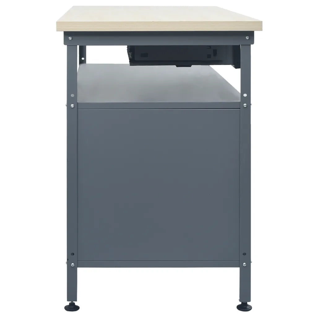 Banco da Lavoro Nero 120x60x85 cm in Acciaio 145345