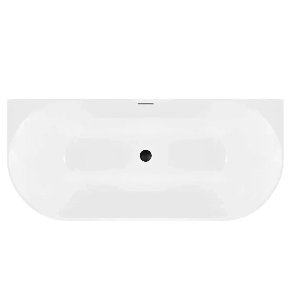 Vasca Bagno A Parete Capri Slim 150cm Copritappo nero